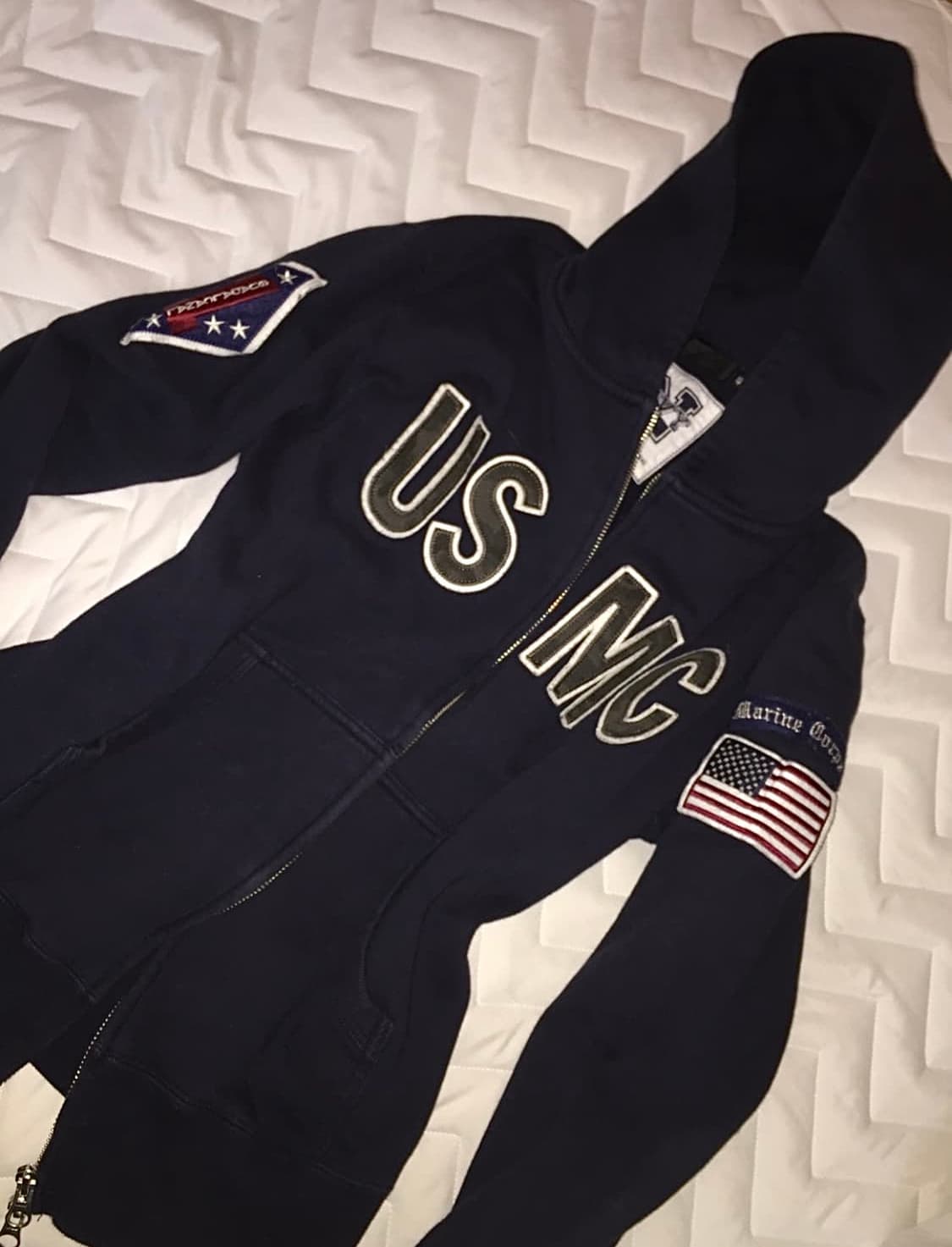 일본빈티지 nevy 성조기 후드집업 슬림핏 상품이미지1