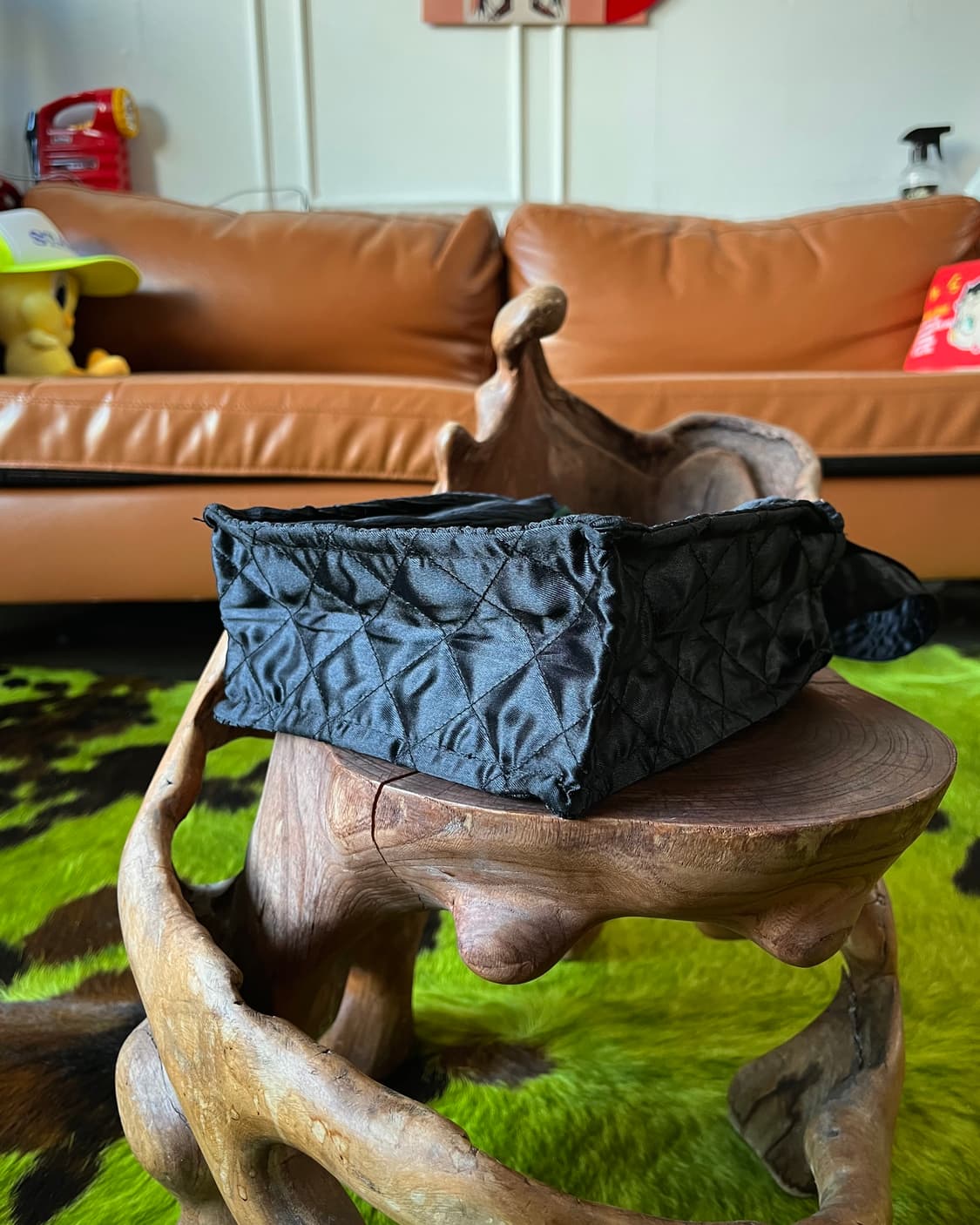 JPN Vintage 3D Black Rose Satin Tote Bag 상품이미지6