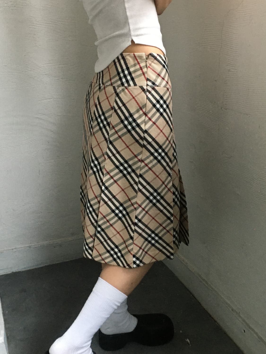 Burberry 버버리 블루라벨 노바체크 플리츠 미디 스커트   상품이미지3