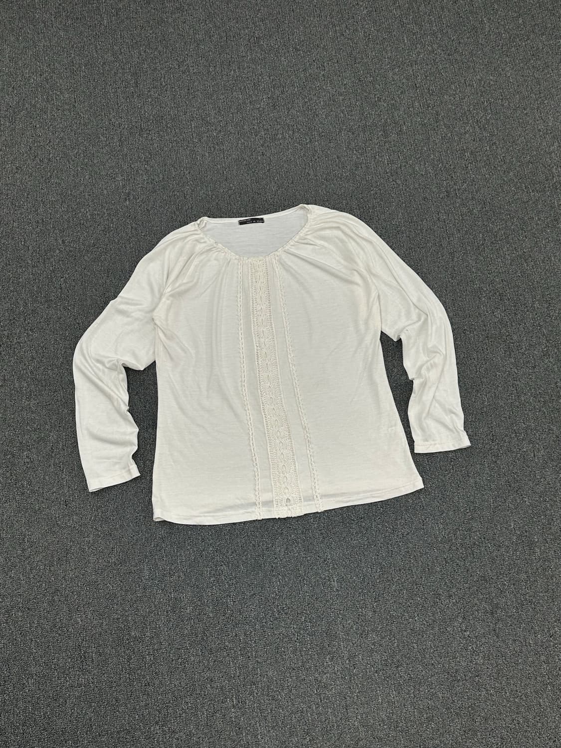 L)Japanese vintage 여성 레이스 디테일 블라우스 티셔츠 상품이미지1