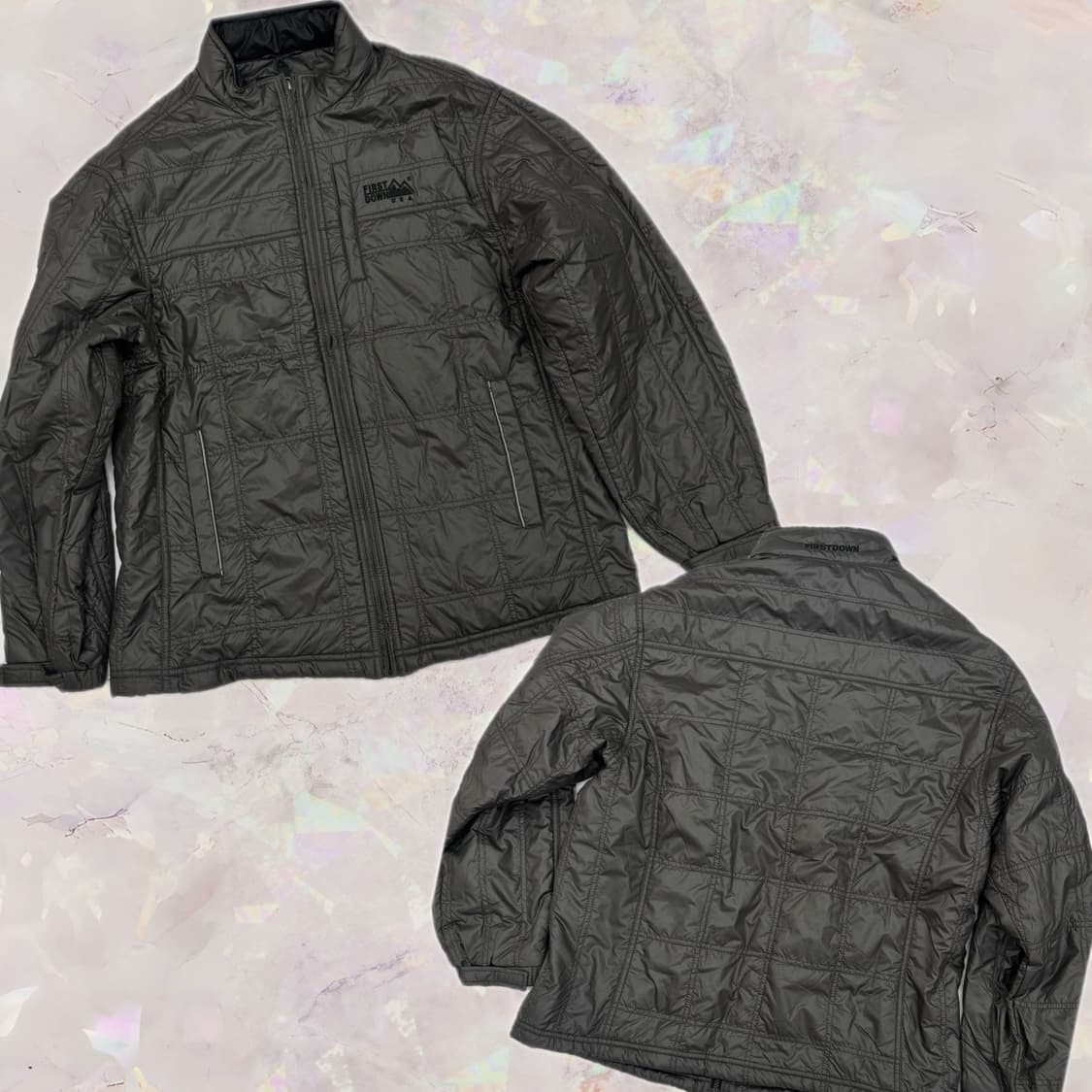 FIRST DOWN  누빔 경량패딩 애쉬 그레이 스트릿 글로시 일본 상품이미지1