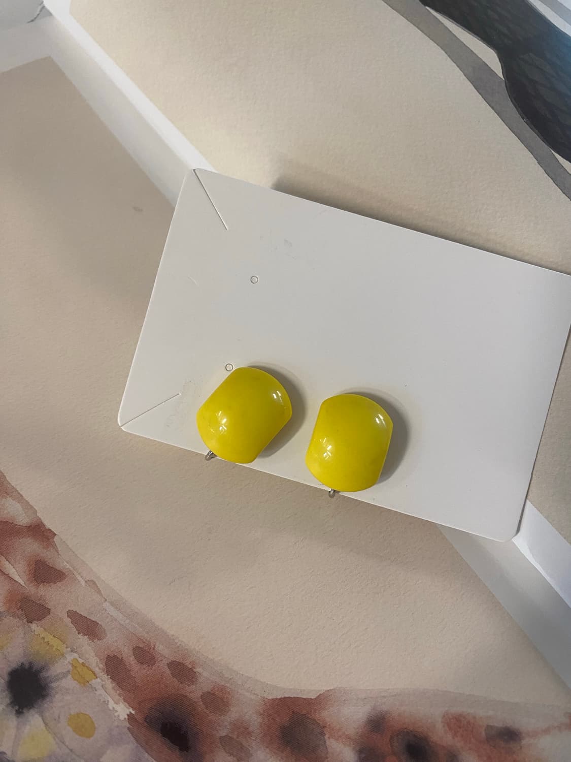 빈티지 옐로우 귀찌 귀걸이 상품이미지1