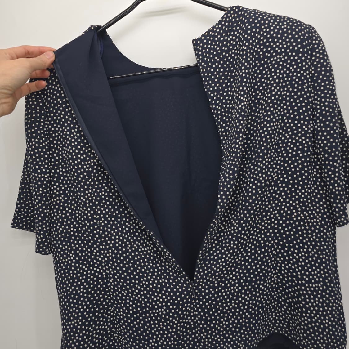 일본 빈티지 블랙 잔도트 반팔 블라우스 상품이미지9