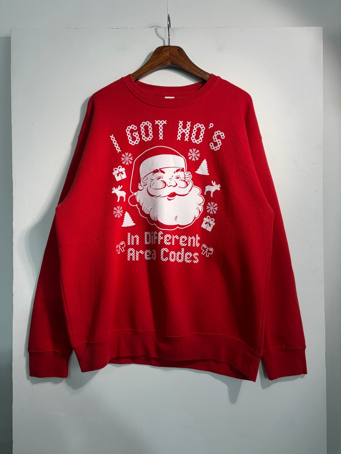 U.S.A. 크리스마스 어글리니트 스웻 셔츠 산타 L 상품이미지1