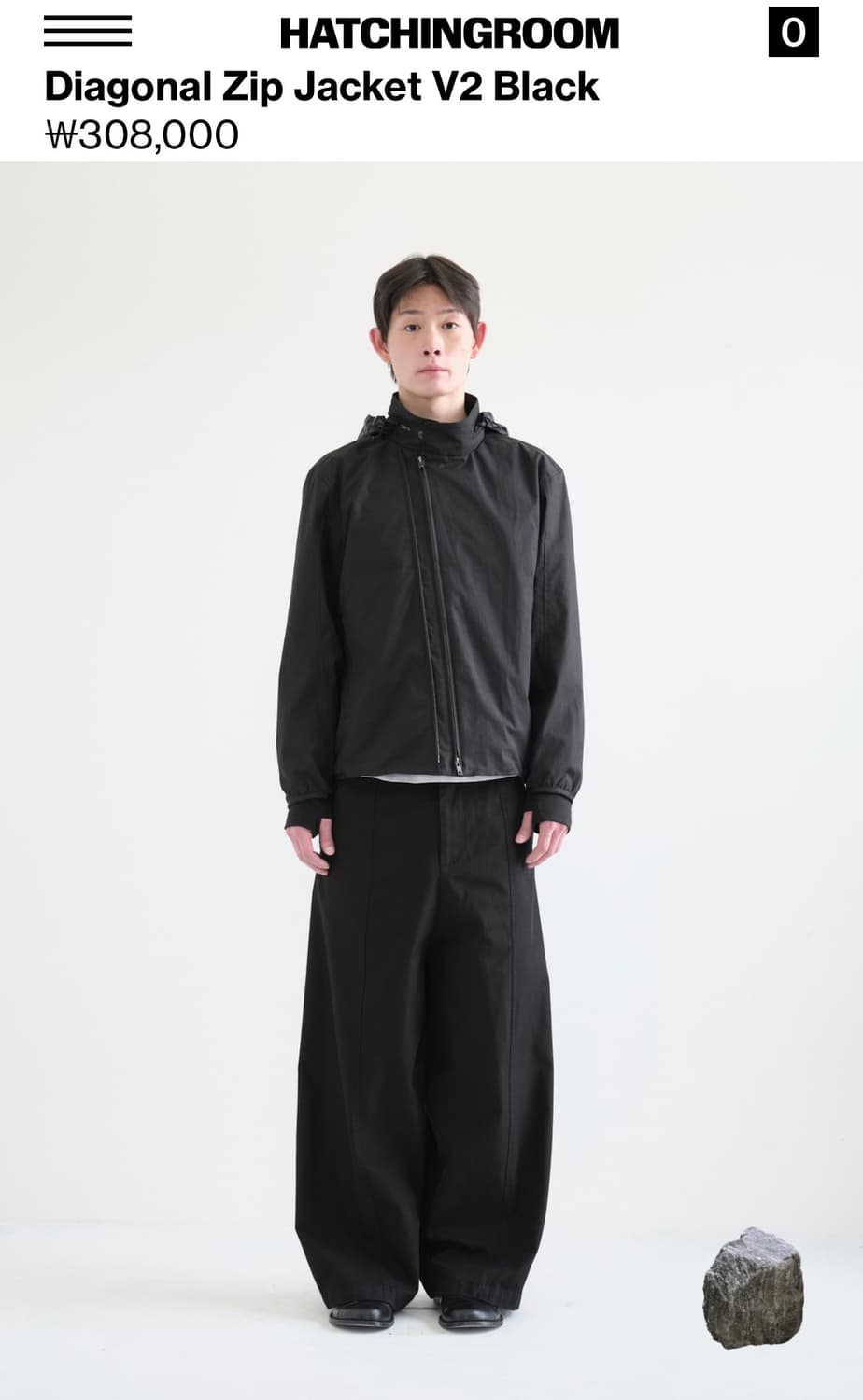 해칭룸  Diagonal Zip Jacket V2 Black - 4(L) 상품이미지1