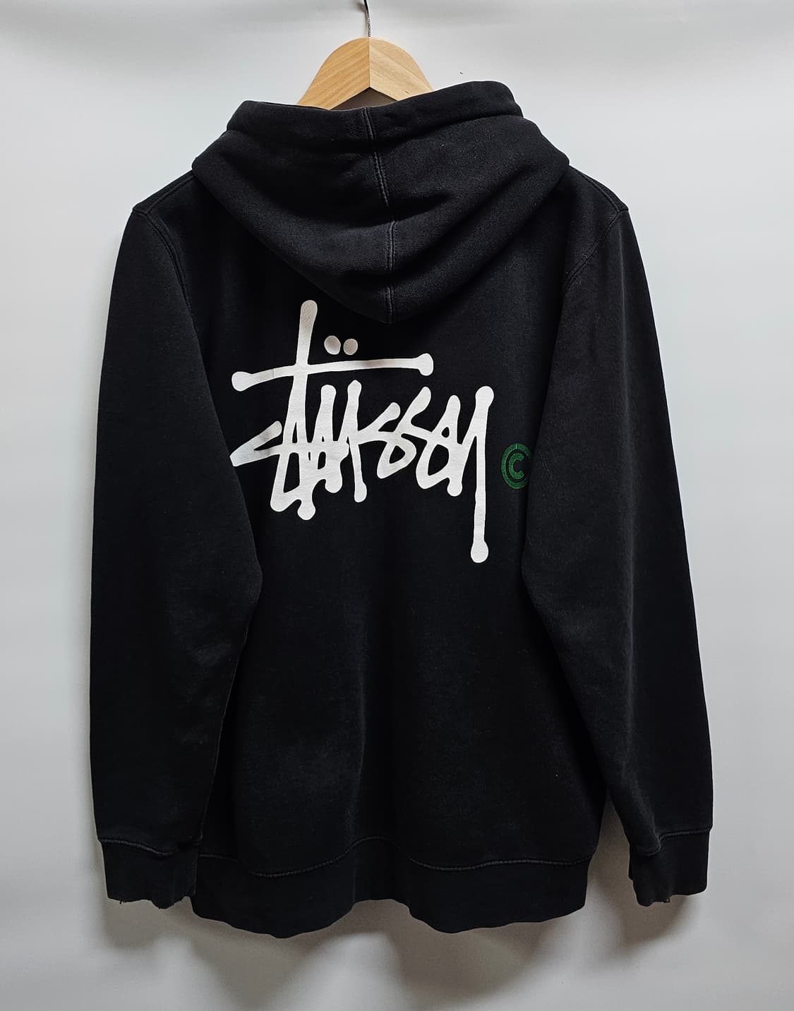 스투시 블랙 기모 후드집업 M 상품이미지2