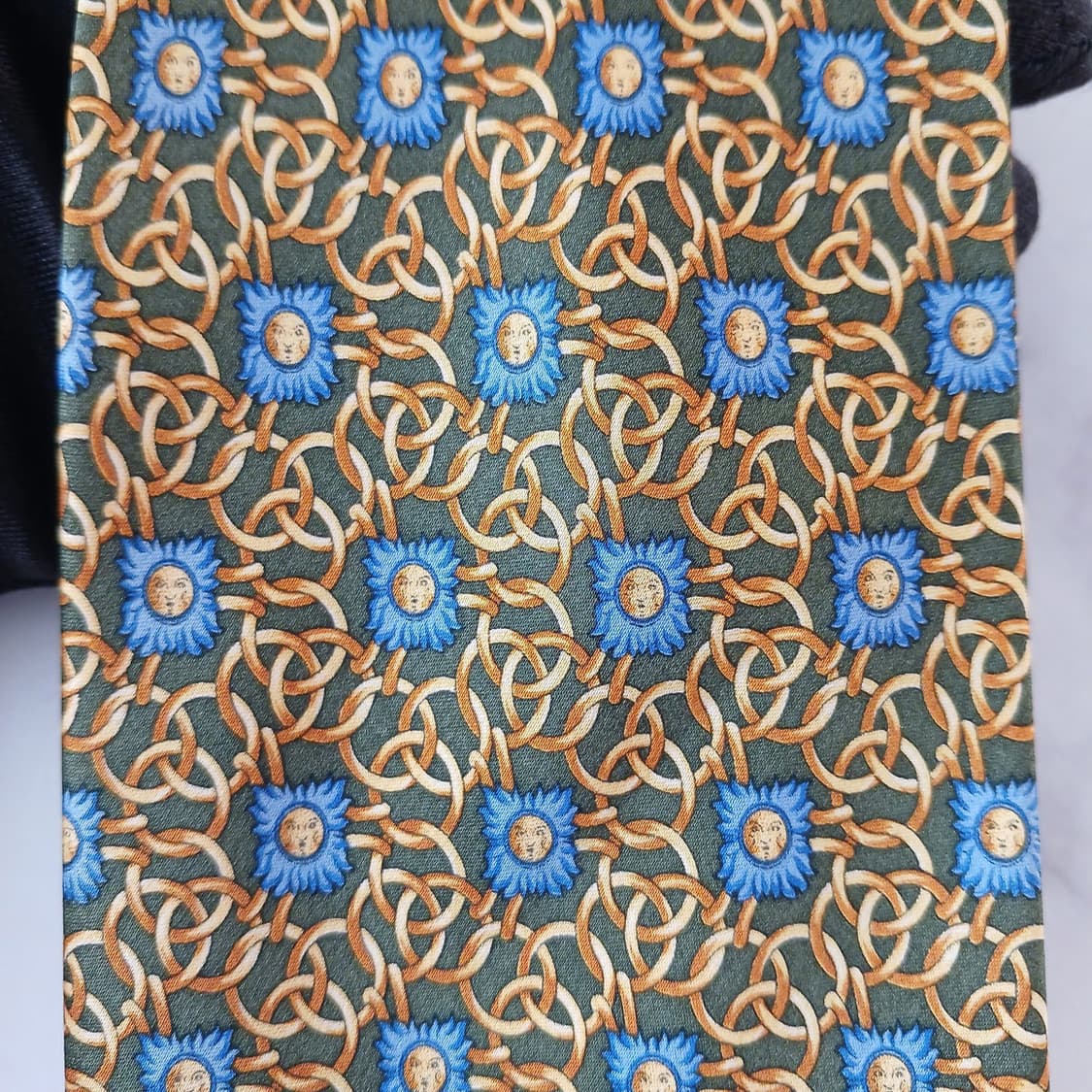 비토 루폴로 실크 카키 플로럴 넥타이 9.8cm A+등급 K19190
 상품이미지6