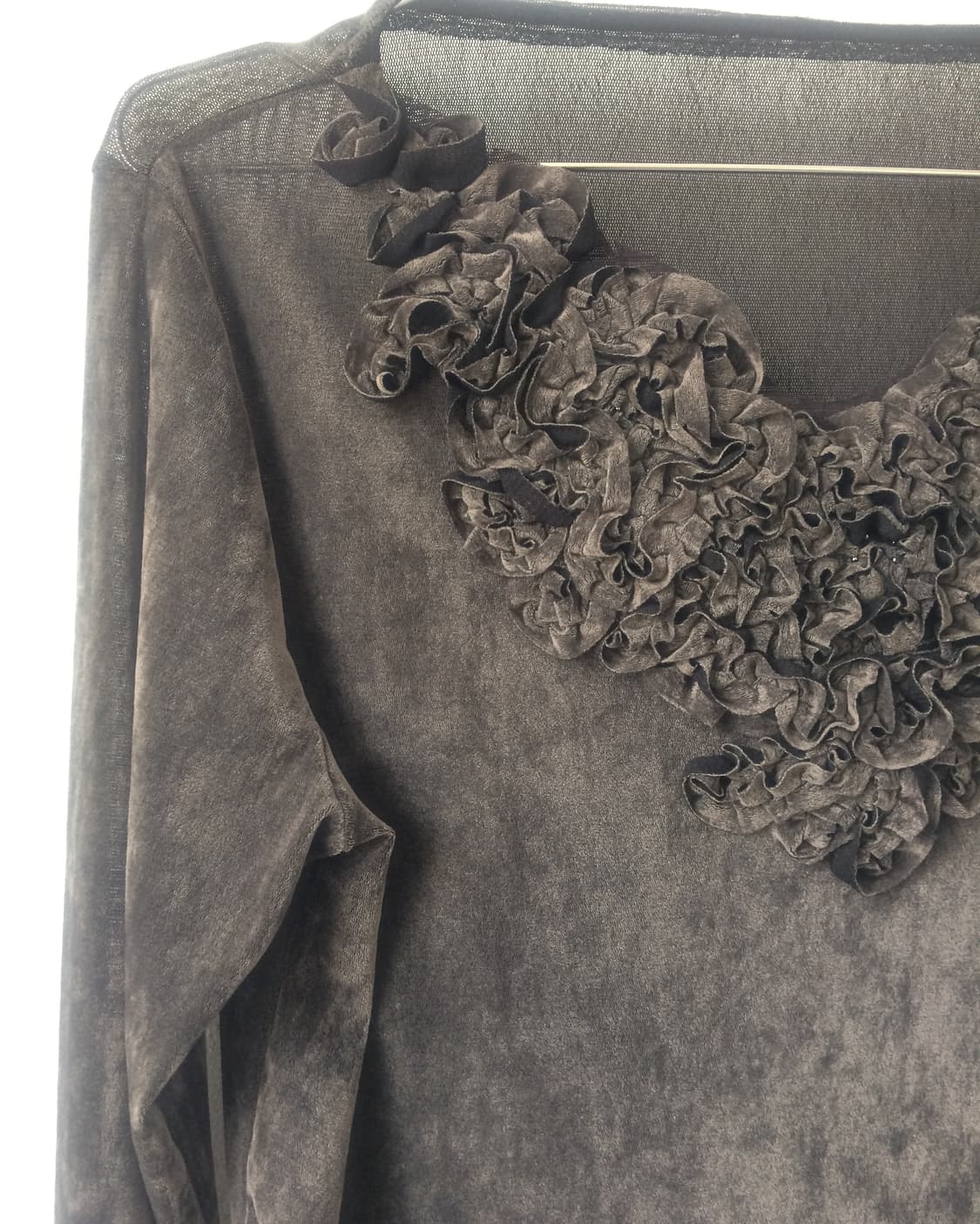 Fringe point velvet sleeve 상품이미지5