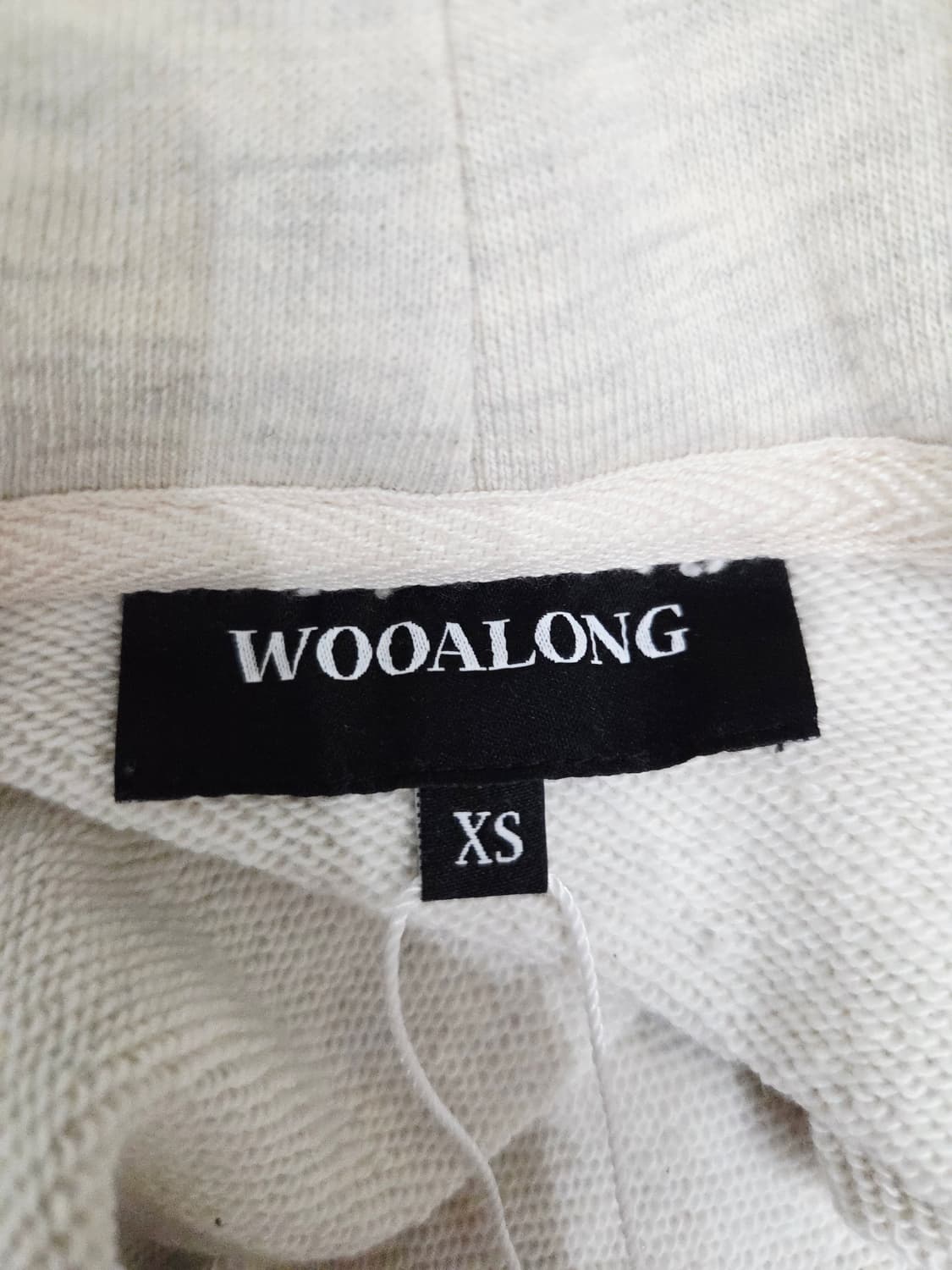 WOOALONG 우알롱 시그니처 크롭 후드 집업 오트밀 상품이미지7