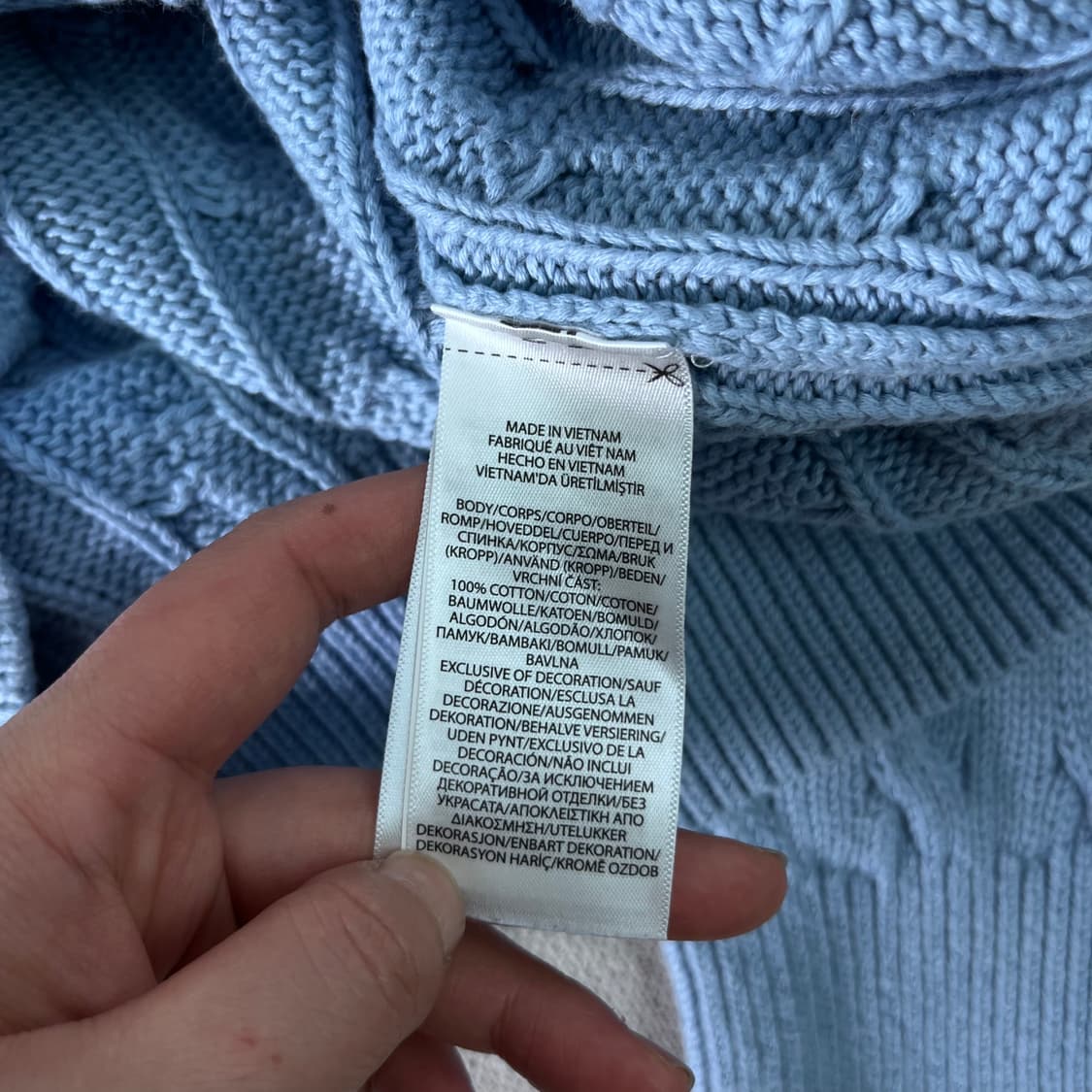 W 100 폴로랄프로렌 스카이블루 꽈배기 가디건 상품이미지5