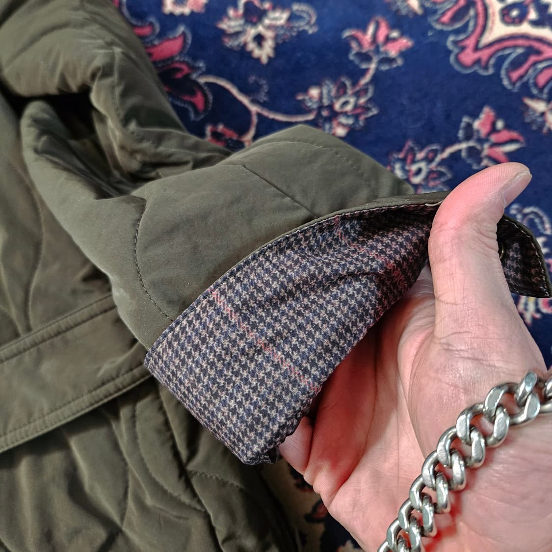 헤지스(HAZZYS) 코듀로이 카라넥 퀄팅 코트 90size 상품이미지7