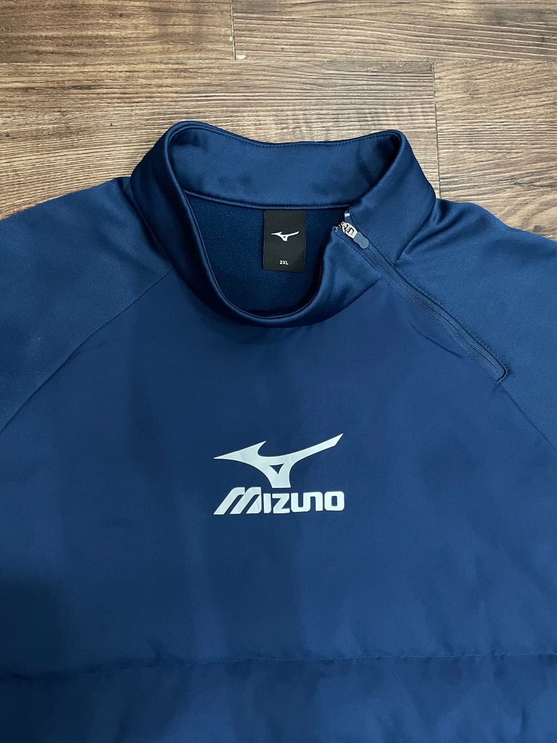 미즈노 MIZUNO 하이넥 패딩 웜업 네이비  상품이미지2
