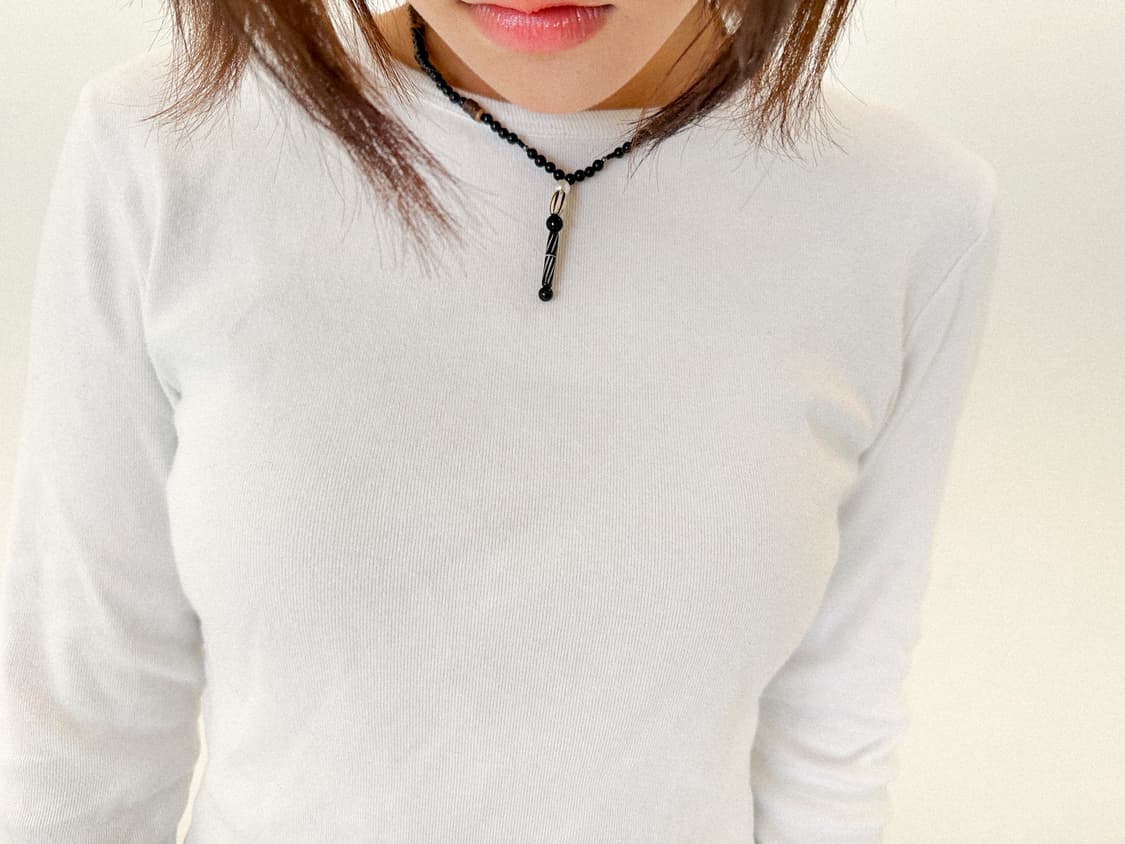 < black olive drop necklace > 상품이미지4