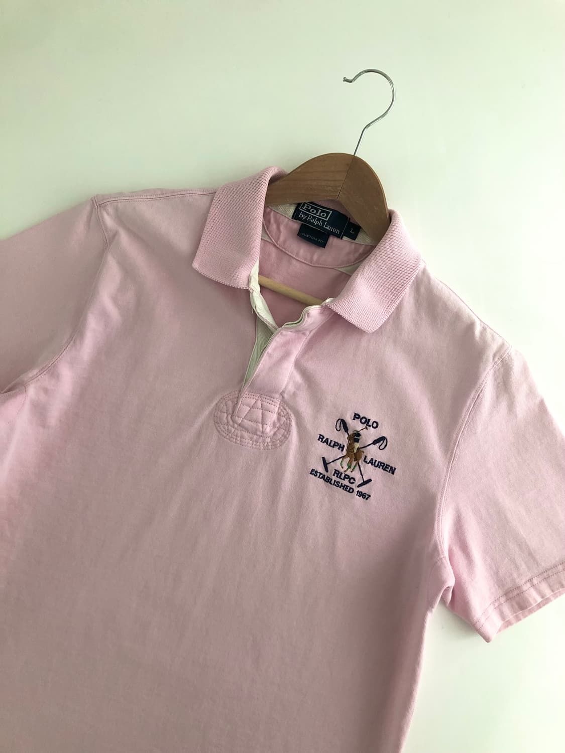 Polo 폴로 랄프로렌 핑크컬러 골프로고 럭비 티셔츠 상품이미지4