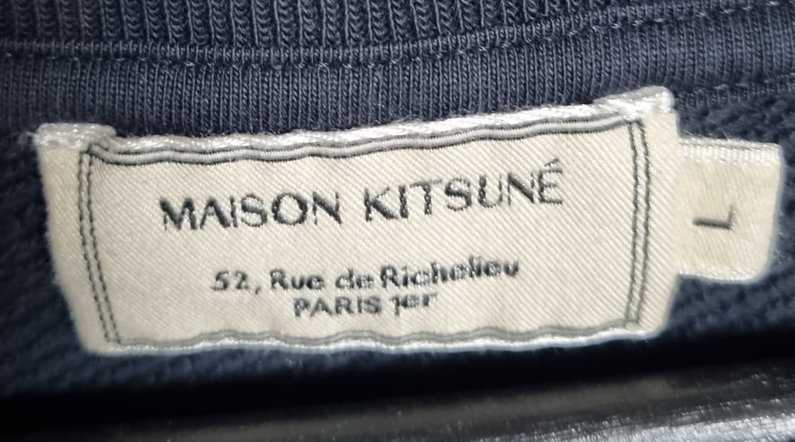 L (100) 메종키츠네 블랙 더블폭스헤드 맨투맨 상품이미지3