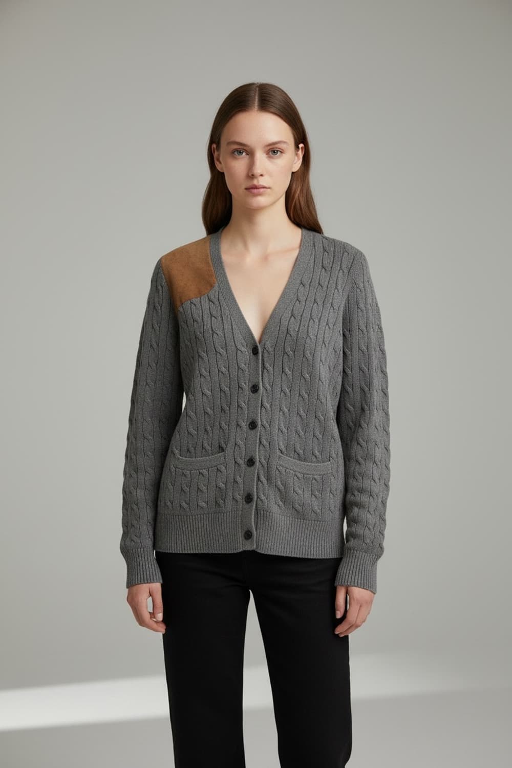 S/ 폴로랄프로렌 스웨이드 블랜딩 꽈배기 가디건 상품이미지1