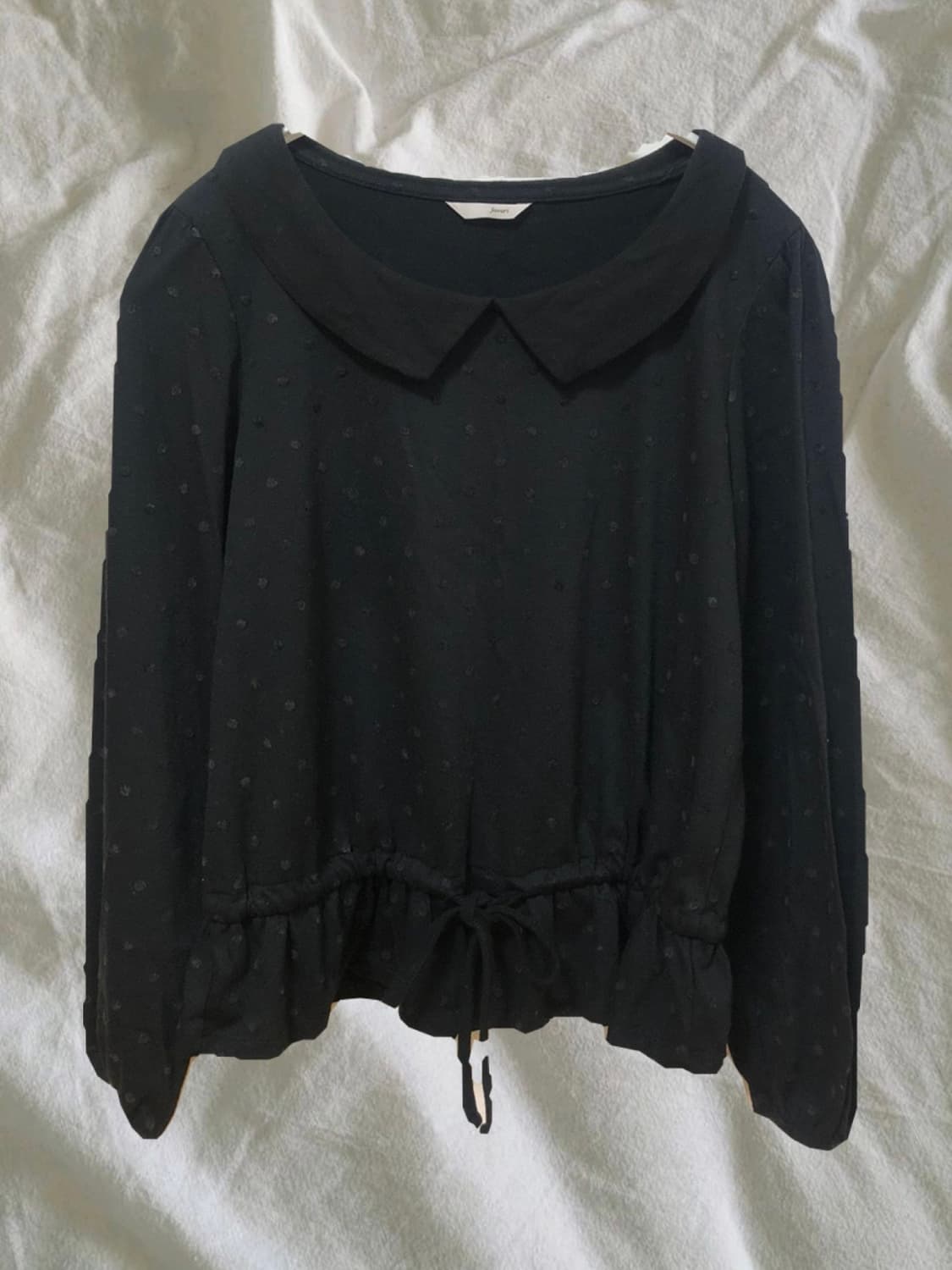 jpn 리본셔링 도트 블라우스 티셔츠 상품이미지1