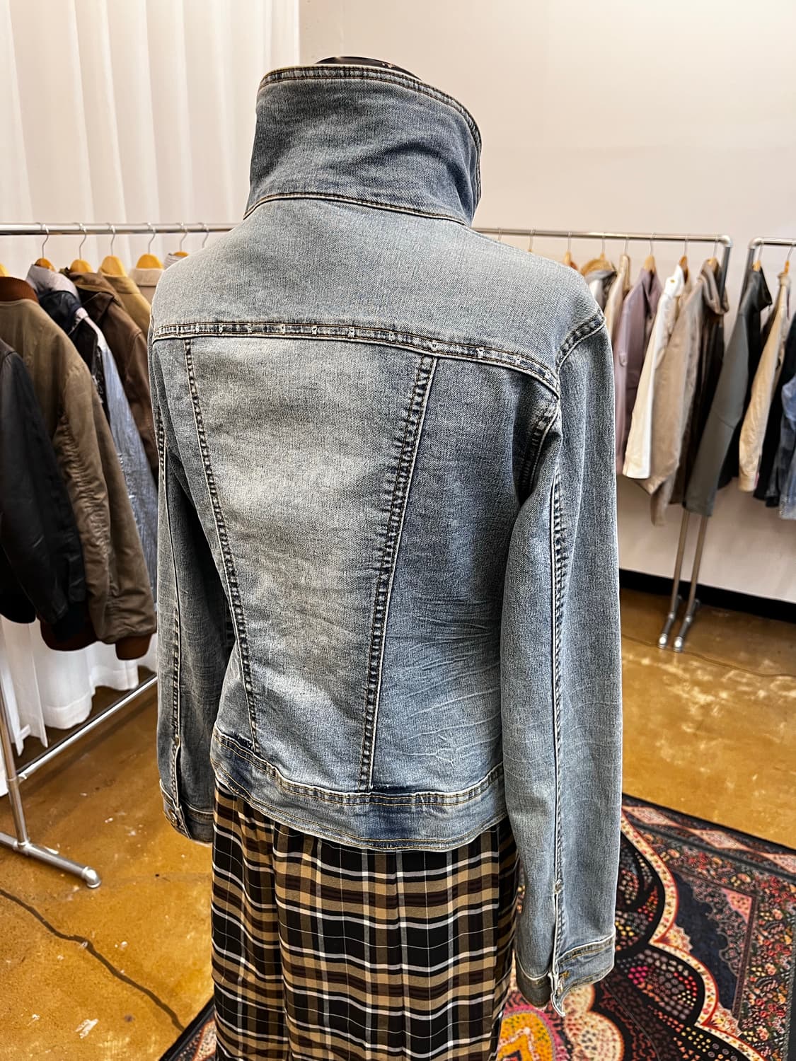 하이넥 집업 데님 자켓 상품이미지7