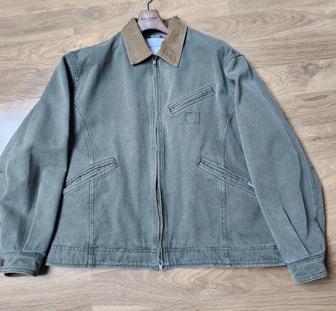 [L,모스그린]에스피오나지 워시드 캔버스 블루종 자켓 판매합니다 상품이미지2