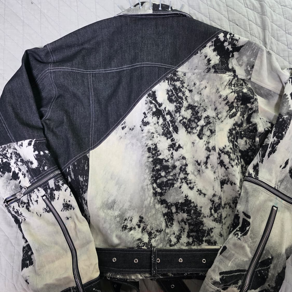 [OS] 셀프 메이드 블리칭 하프 펑크 자켓 상품이미지7