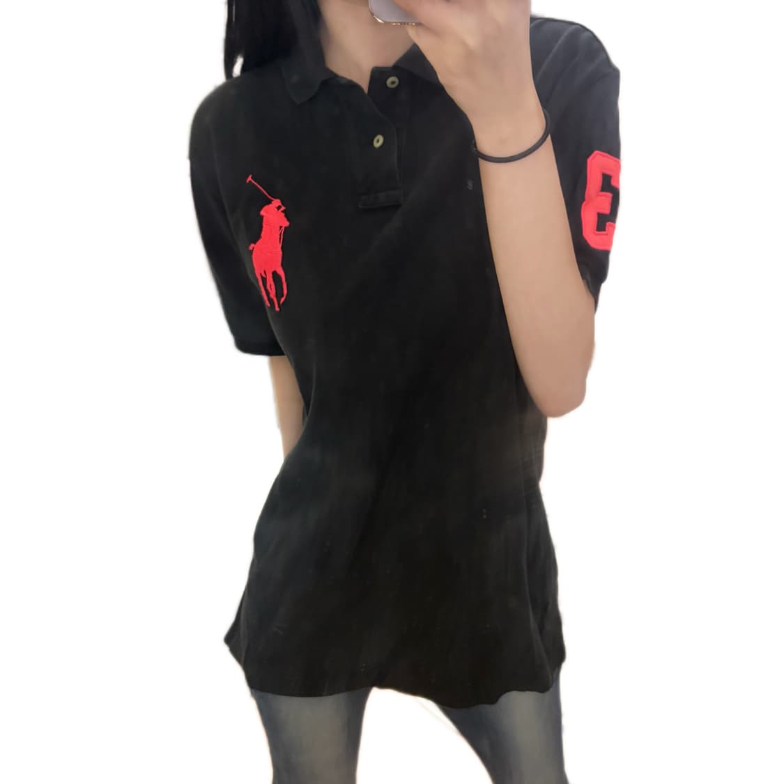 폴로 랄프로렌 빅포니 커스텀핏 블랙 카라티 PK 정품 상품이미지1