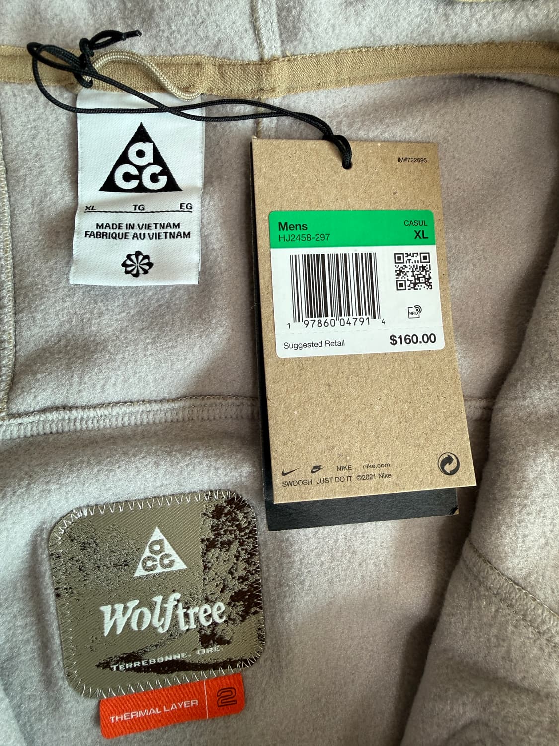 [XL] 나이키 acg 울프 트리 플러스 후드 집업 베이지 상품이미지2