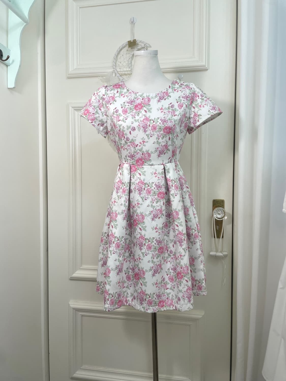 pink flower pleats midi opc 상품이미지1