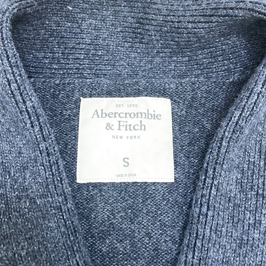 아베크롬비 딥 네이비 울 숄카라 니트 가디건 남성S 상품이미지3