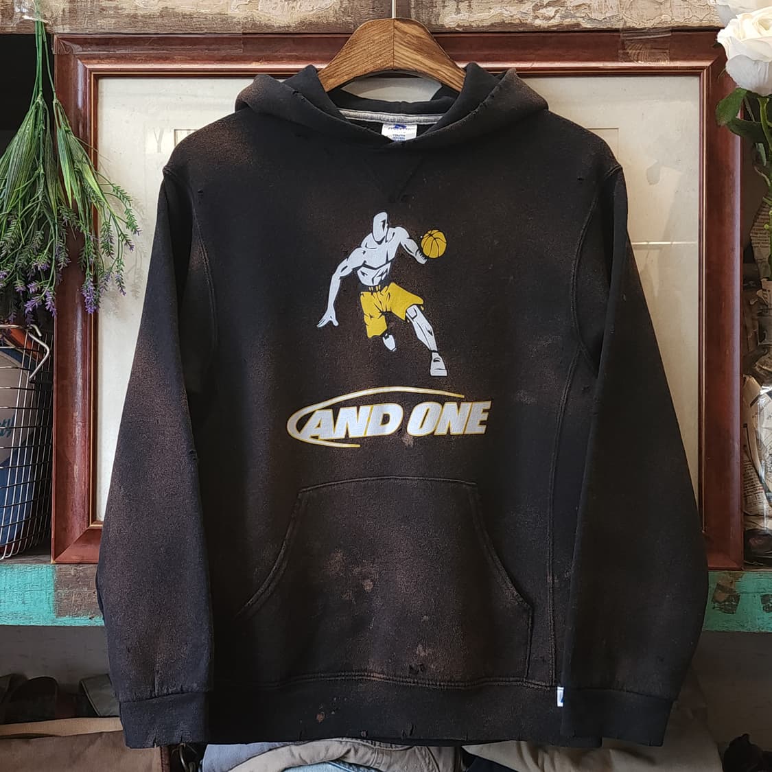 90s 러셀 후드 빈티지 스웻셔츠 썬페이딩 L 유스 상품이미지1