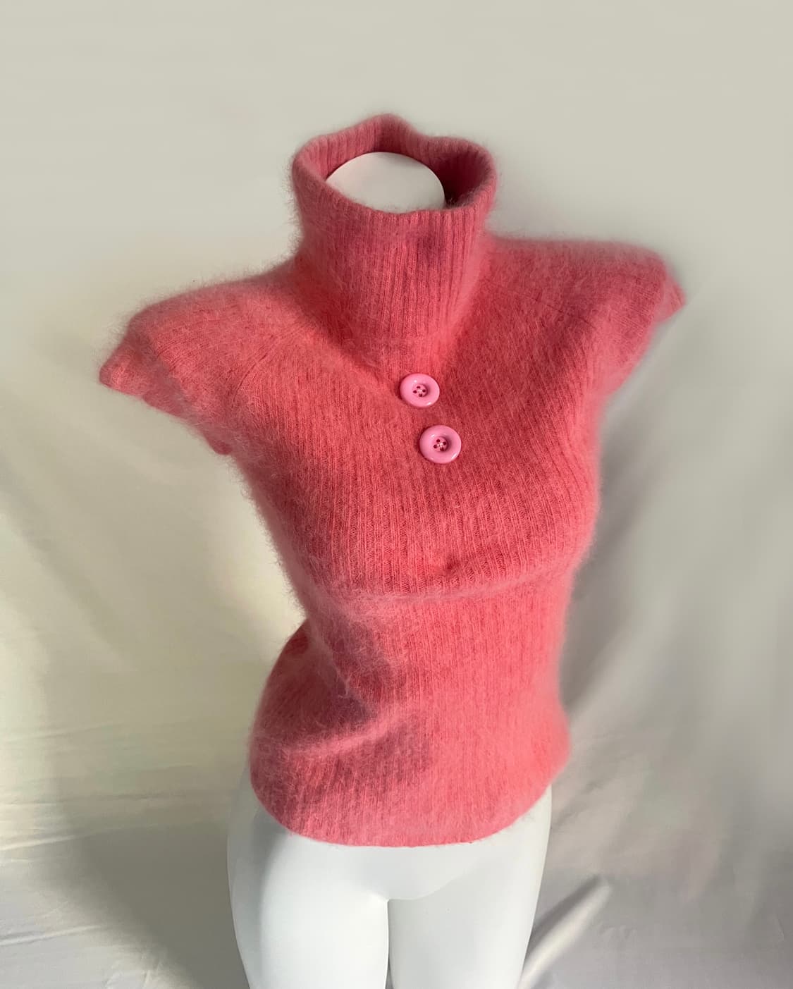 Angora pink button knit 상품이미지8
