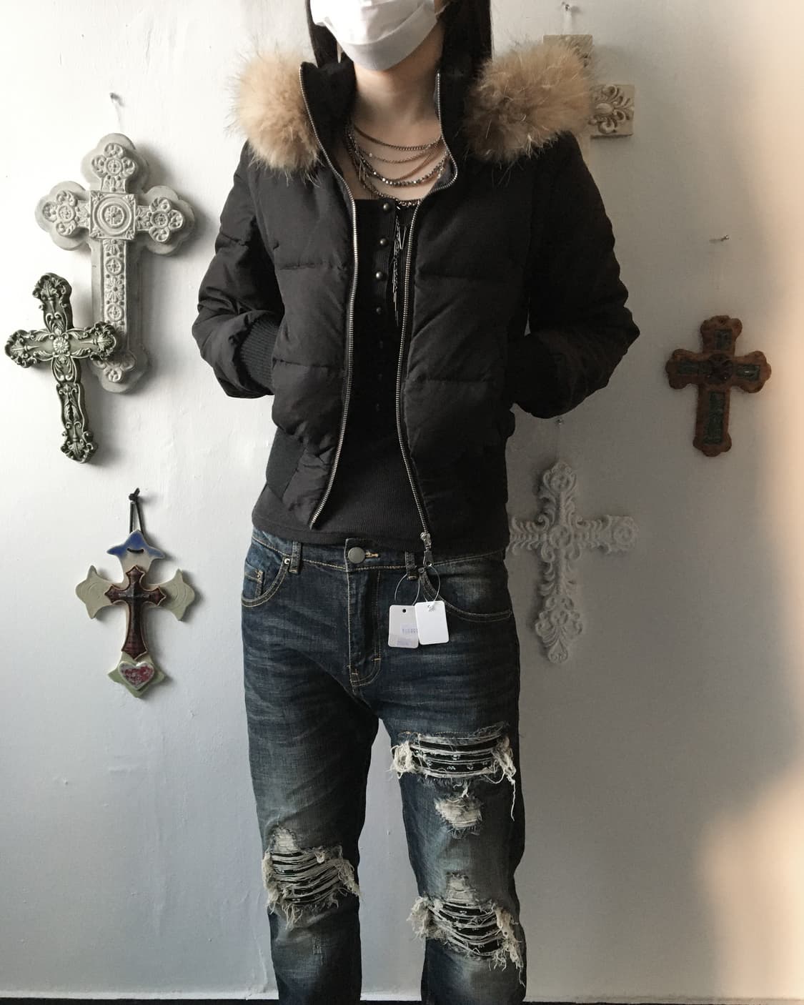 Fake fur hood transform jumper 상품이미지1