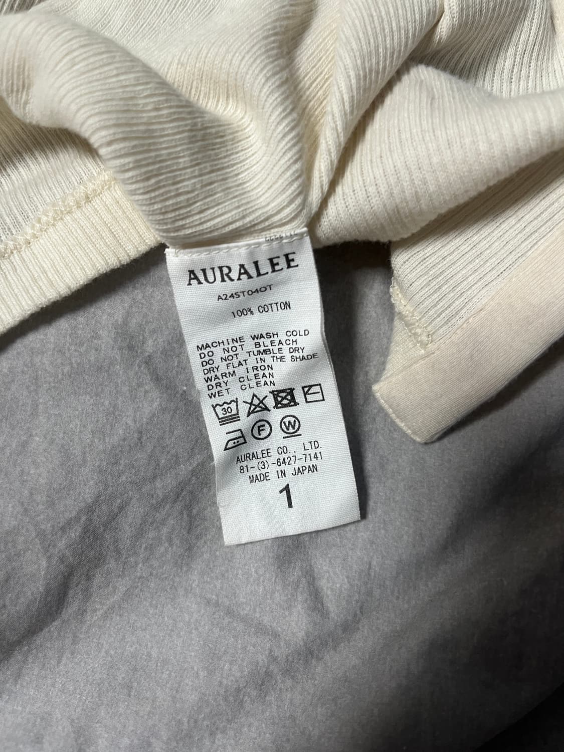 AURALEE Ivory Organic Soft Rib Tank Top1 상품이미지7