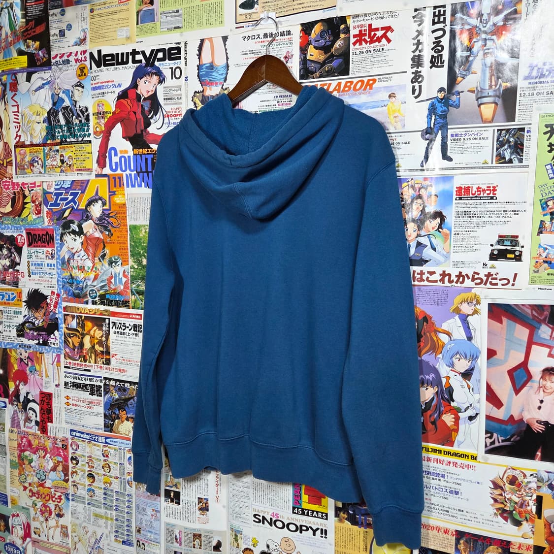 갭 딥블루 빅로고 자수 약기모 후드집업 상품이미지5