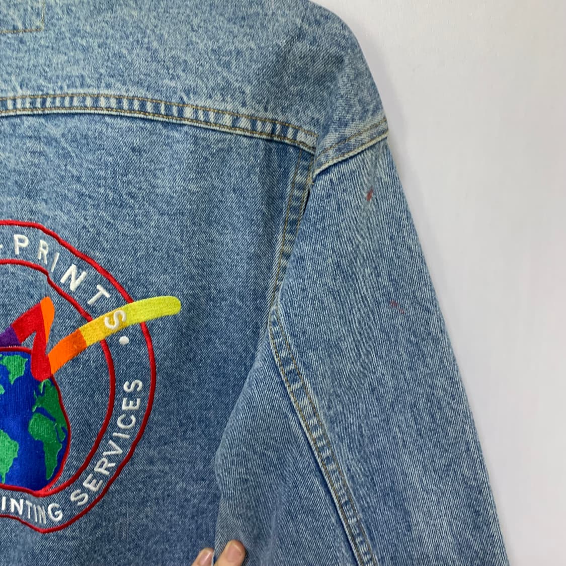 Lee 워싱 연청 데님 홍콩 빈티지 청자켓 빈티지 L 상품이미지3