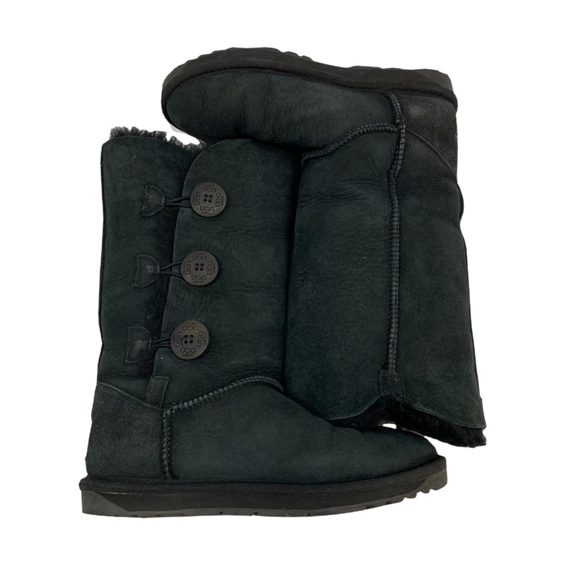 UGG 오즈웨어 쓰리버튼 천연양털 롱부츠 블랙 245 상품이미지1