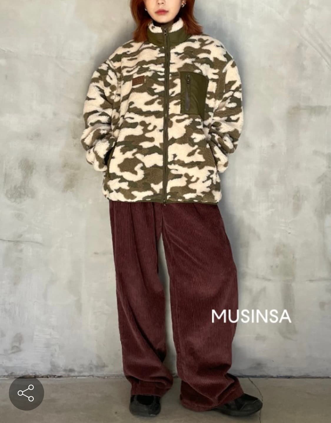 스컬프터 카모플라쥬 셰르파 자켓 카키 상품이미지1