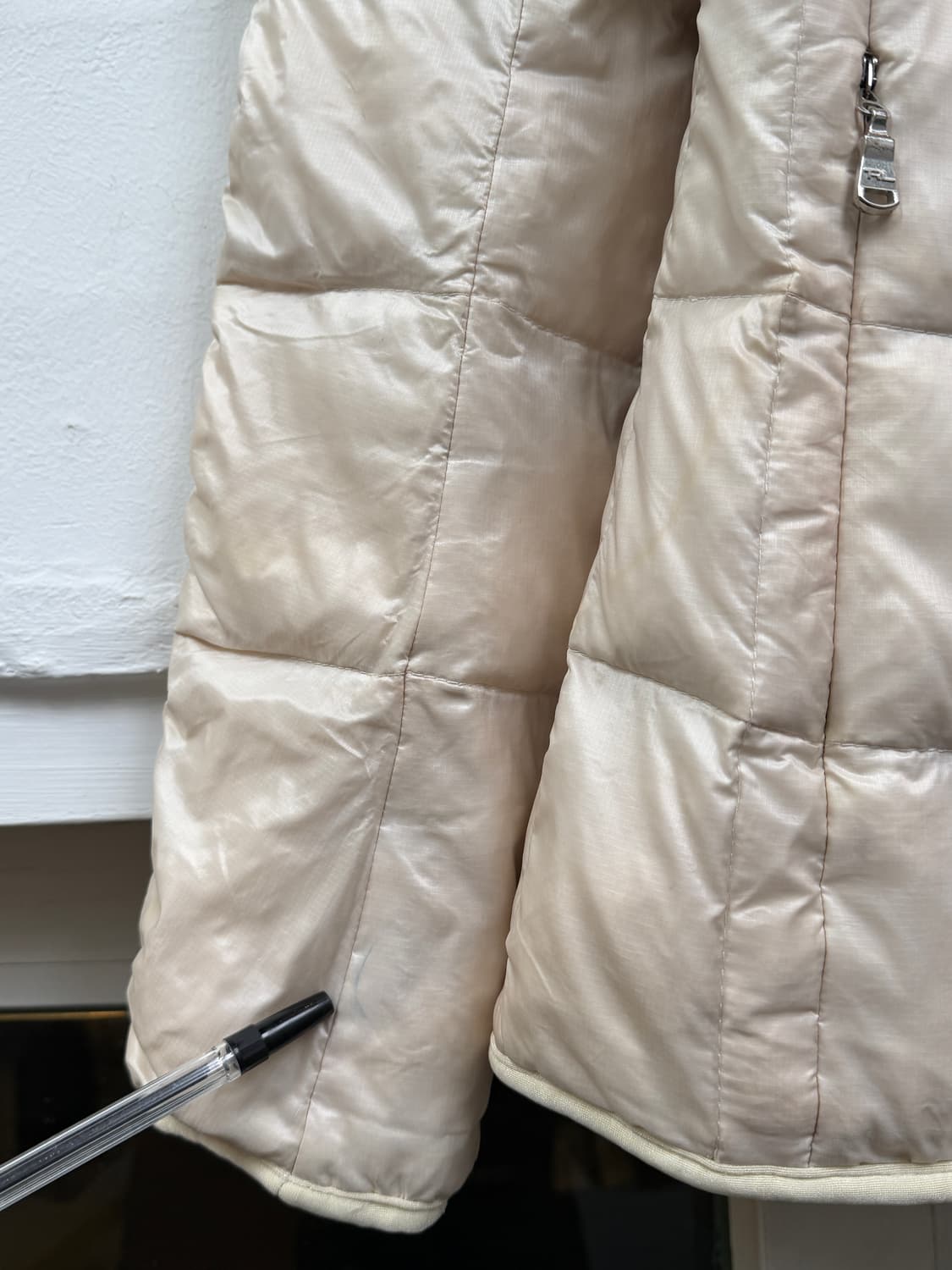 Ralph Lauren 아이보리 다운 숏 나일론 패딩 S 상품이미지5