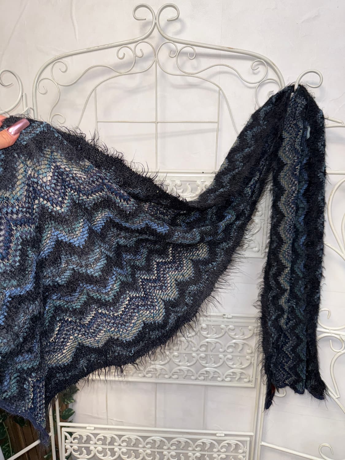 Missoni dark navy grunge fur muffler 상품이미지2