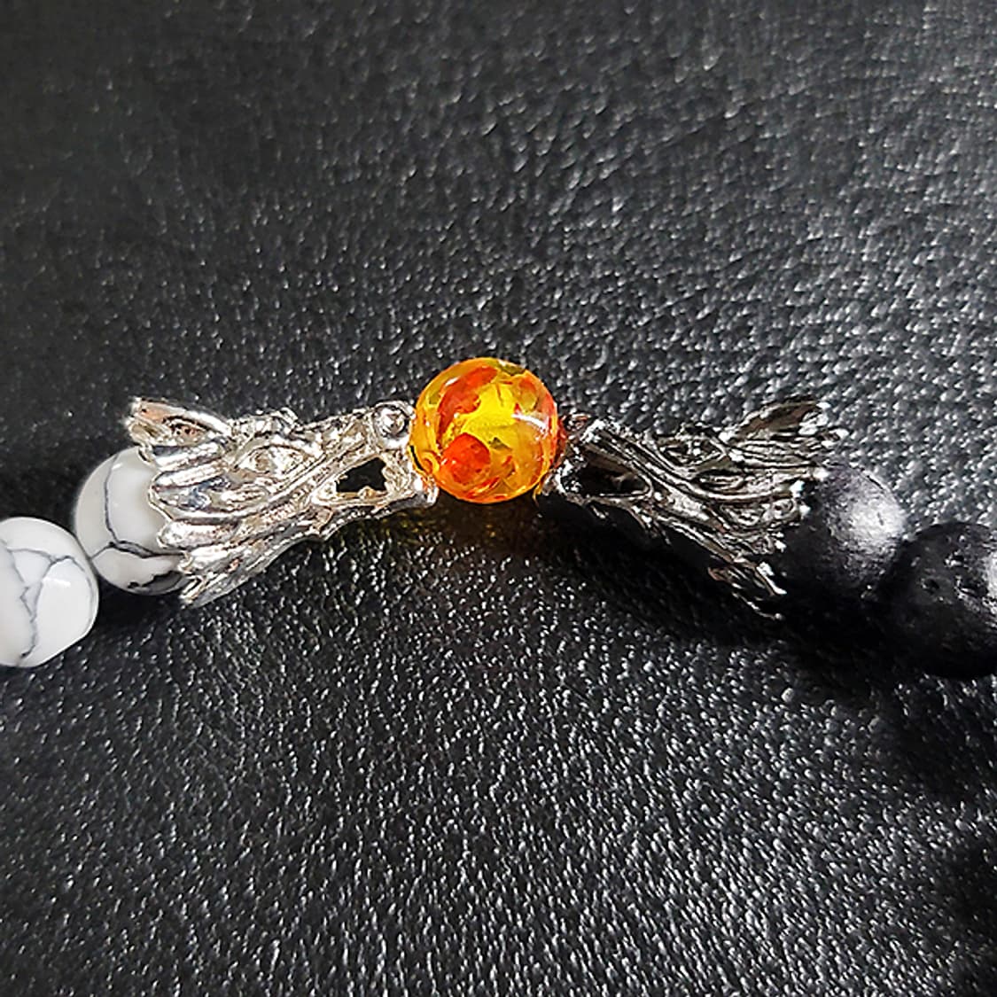 Coreguard 바솔트 히울라이트 8mm 남자 빈티지 용 원석 팔찌 상품이미지4