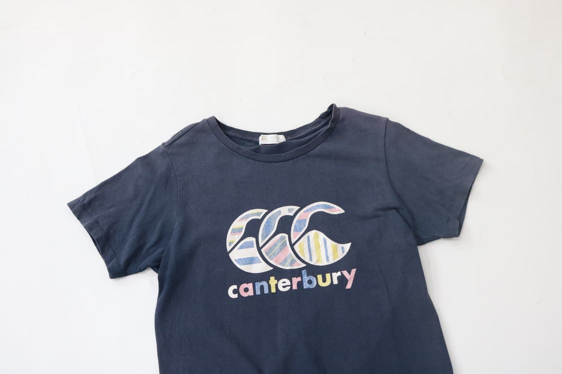 Canterbury 캔터베리 빈티지 파스텔 스트라이프 로고 티셔츠 (M) 상품이미지3