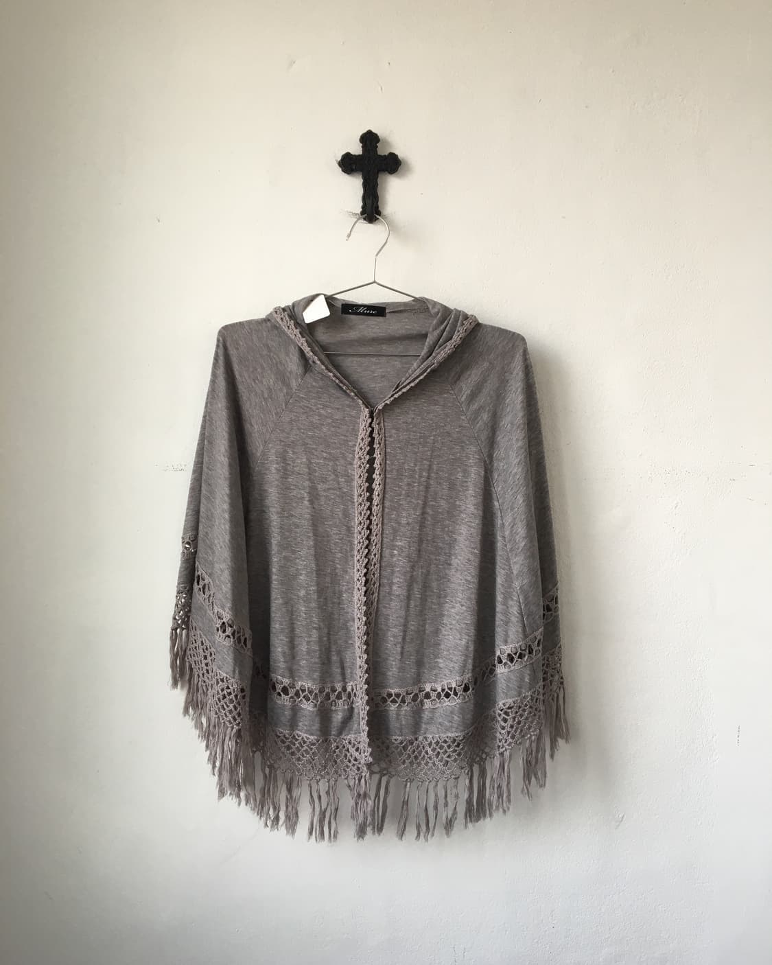 Ethnic mood fringe hood cape 상품이미지2