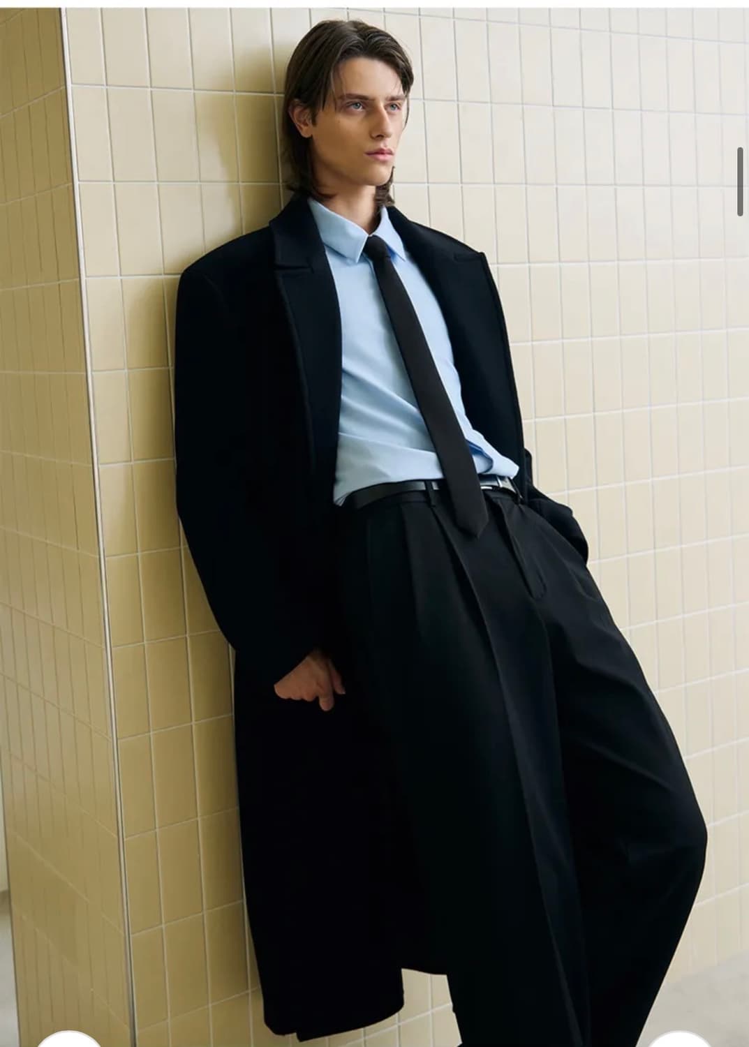 (L) 드로우핏 프리미어 울 더블 체스터 코트 [BLACK] 판매 상품이미지5