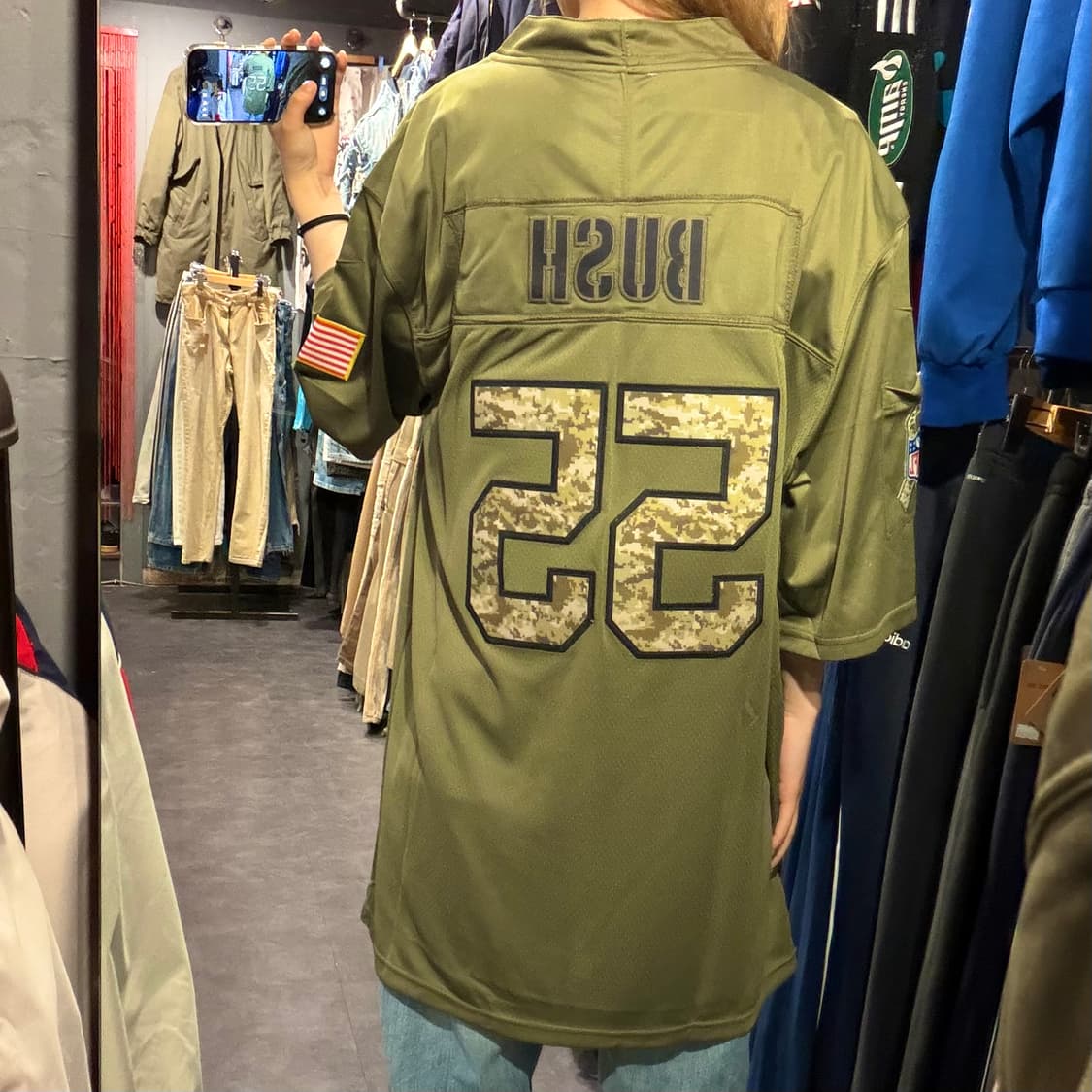 [IM]  NFL X NIKE NFL NO.55 Bush 반팔 져지 카키 상품이미지4