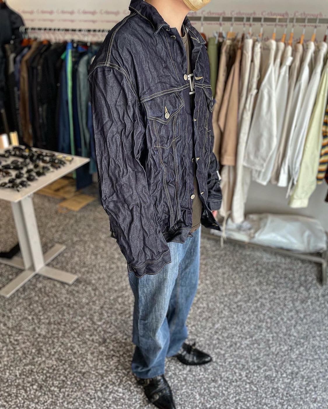 Facetasm 퓨어 울 링클 데님 자켓 상품이미지4