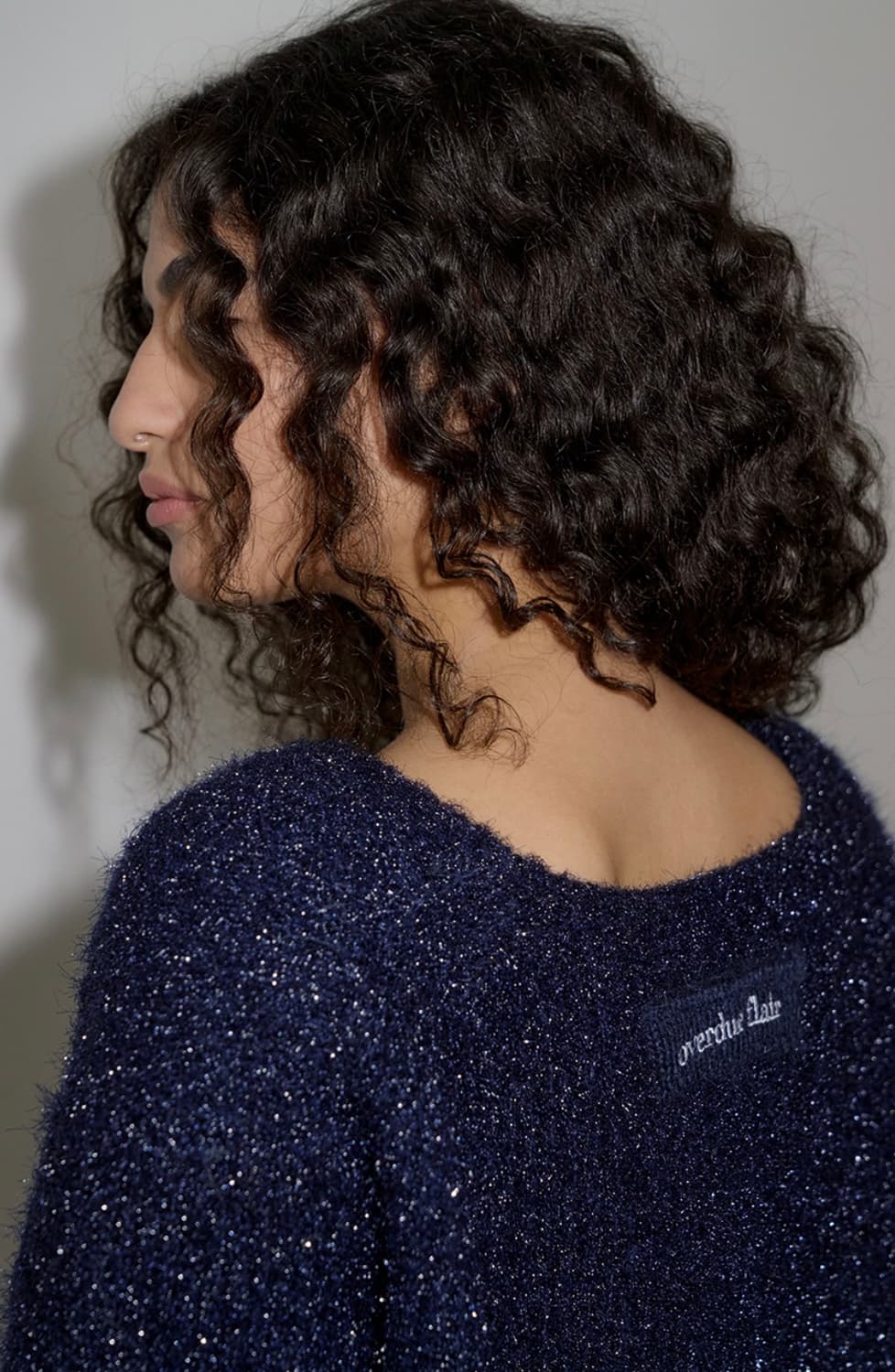 오버듀플레어 글리터 가디건 네이비 상품이미지1