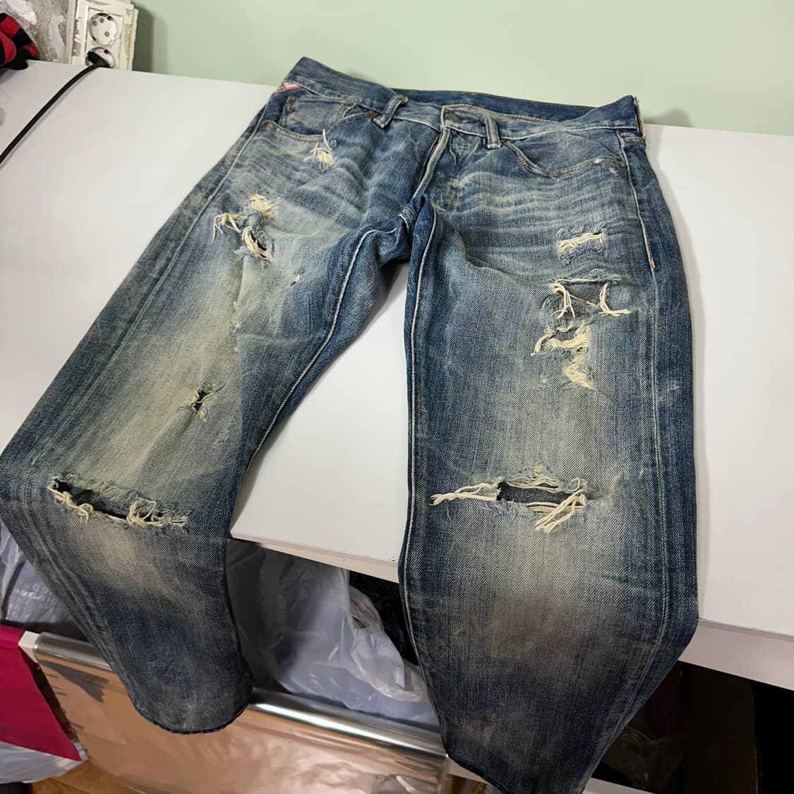 M-L 32 데님앤서플라이 랄프로렌 슬림핏 찢청 데님팬츠 상품이미지3