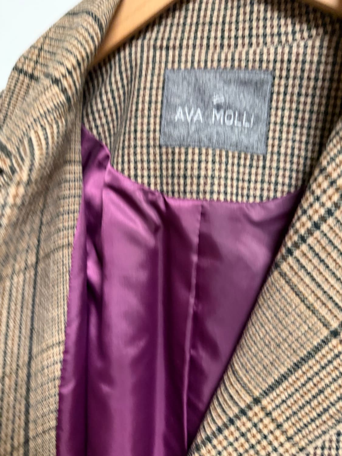 아바몰리 체크 롱 코트 상품이미지3