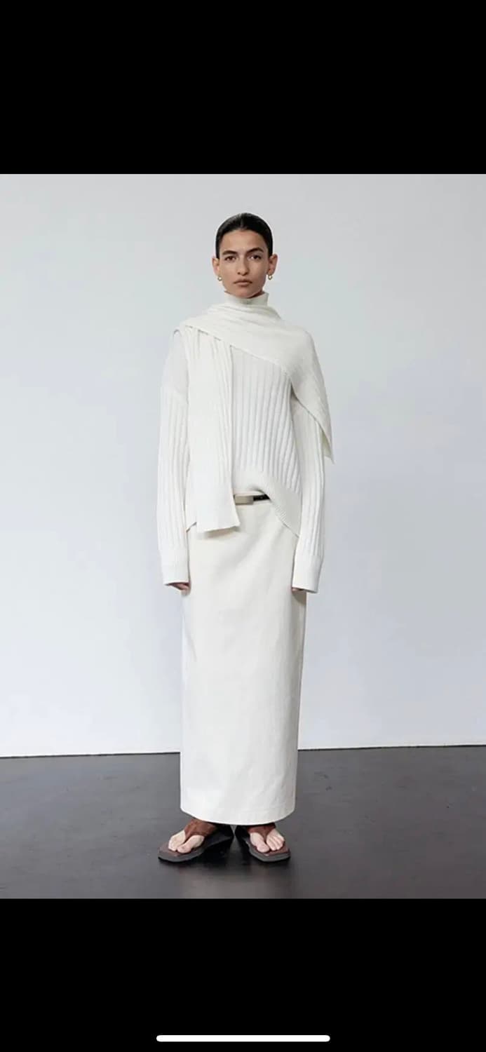 le17septembre 리브드 니트 머플러 세트 상품이미지1