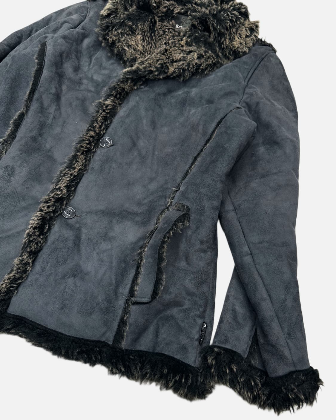 OUT REEF charcoal fur shearling jacket 상품이미지3