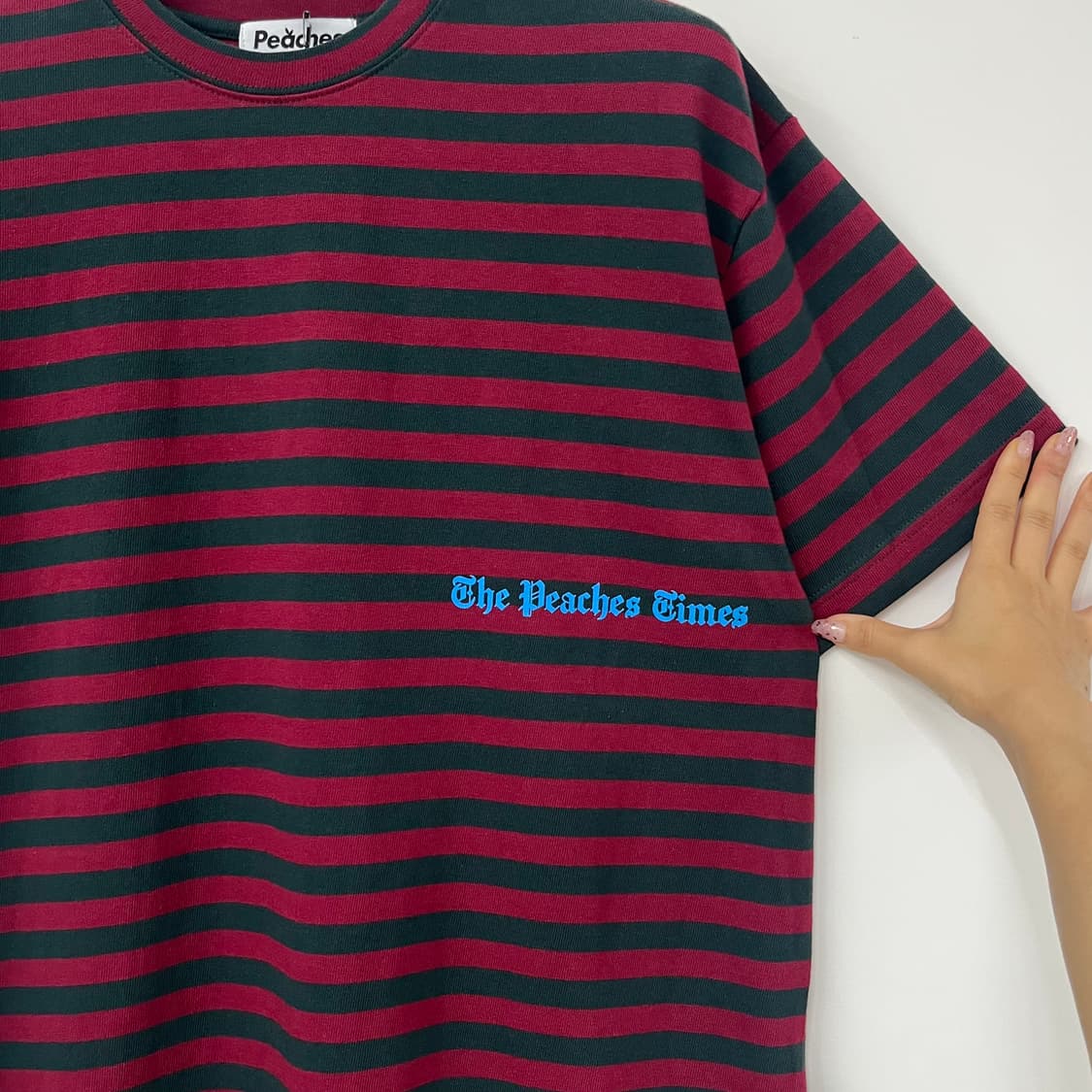 (새상품) PEACHES 피치스 스트라이프 반팔 티셔츠 상품이미지4